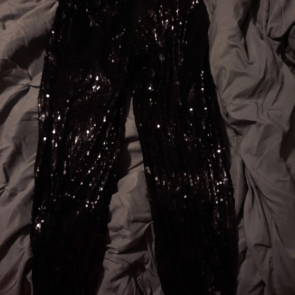 Sequin jogger pants